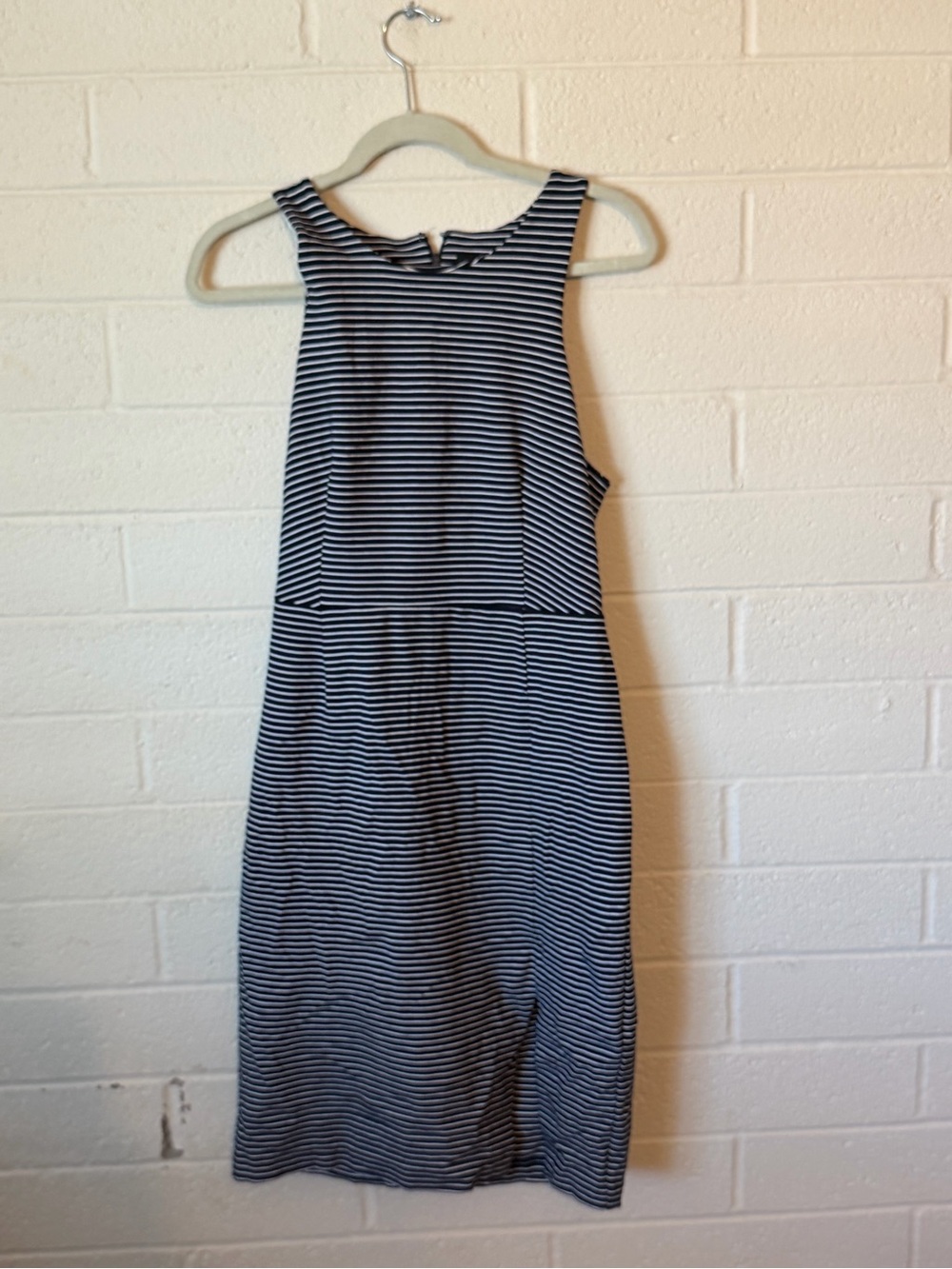 Banana Republic Navy & White Striped Dress 12 tall